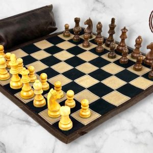 Skaakbord - Egte Leer